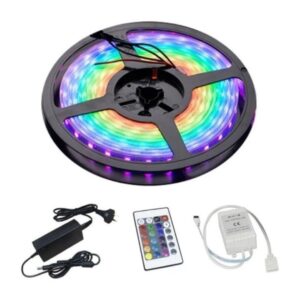 TIRA LED RGB 5 METROS 50/50 POTENTE C/REMOTO Y TRAFO
