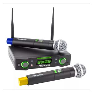 PROBASS UF-224 Microfono inalambrico doble UHF